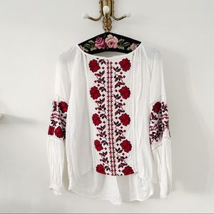 ZARA Cross Stitch Rose Blouse